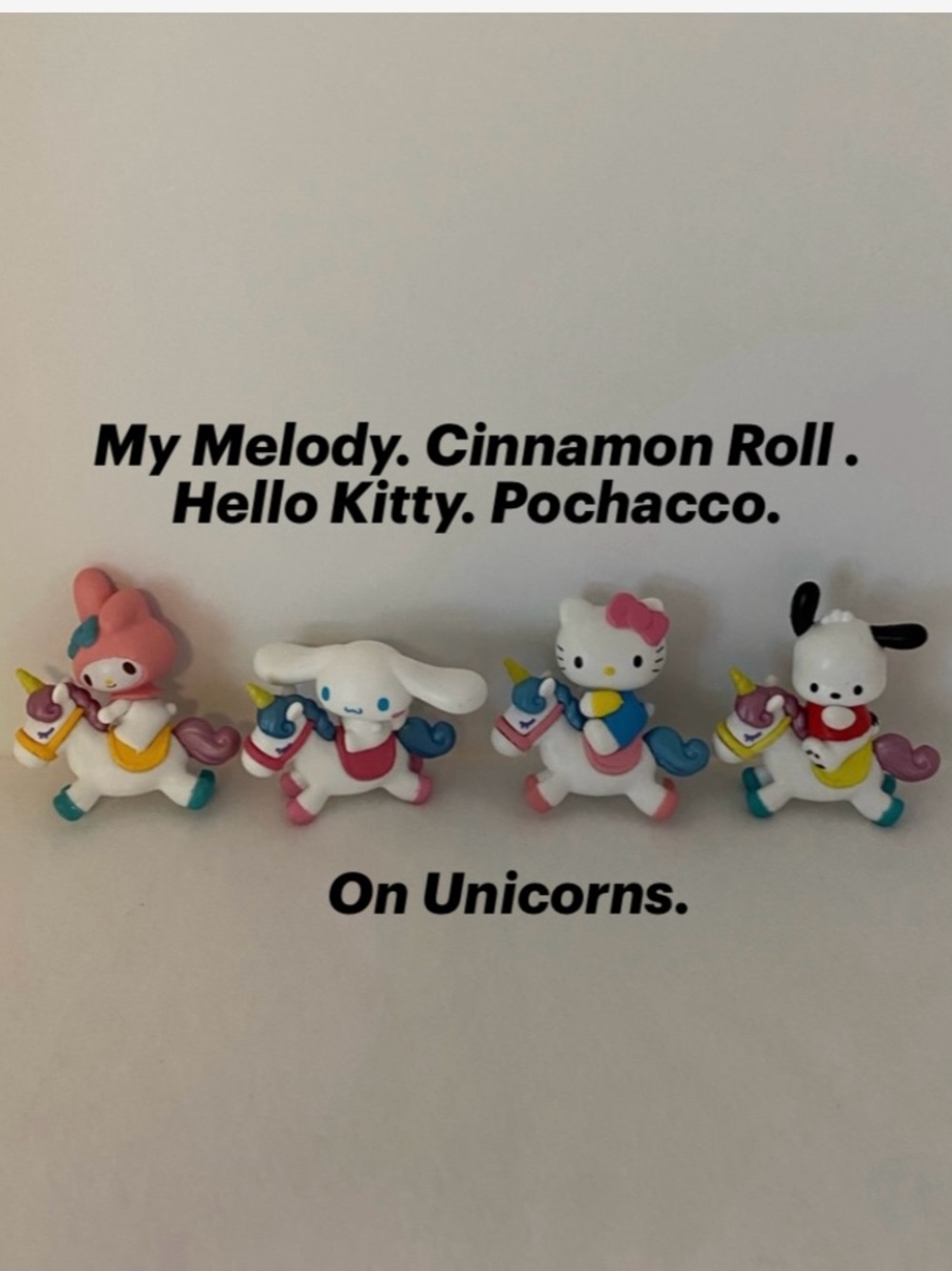 Unicorn Ride-My Melody, Cinnamon Roll, Hello Kitty, & Pochacco